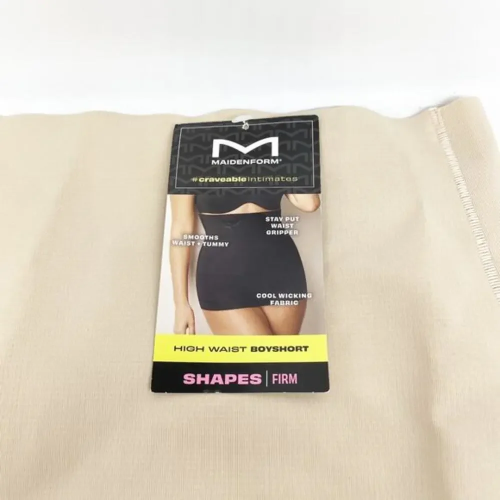 Maidenform Women's Shapewear High Waist Tame Your‎ Tummy Shaping Boyshorts 2XL